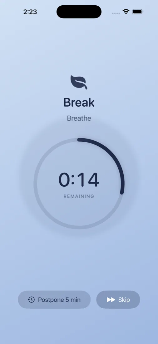 The same break on iPhone